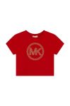 Дитяча бавовняна футболка Michael Kors колір червоний (2692347)