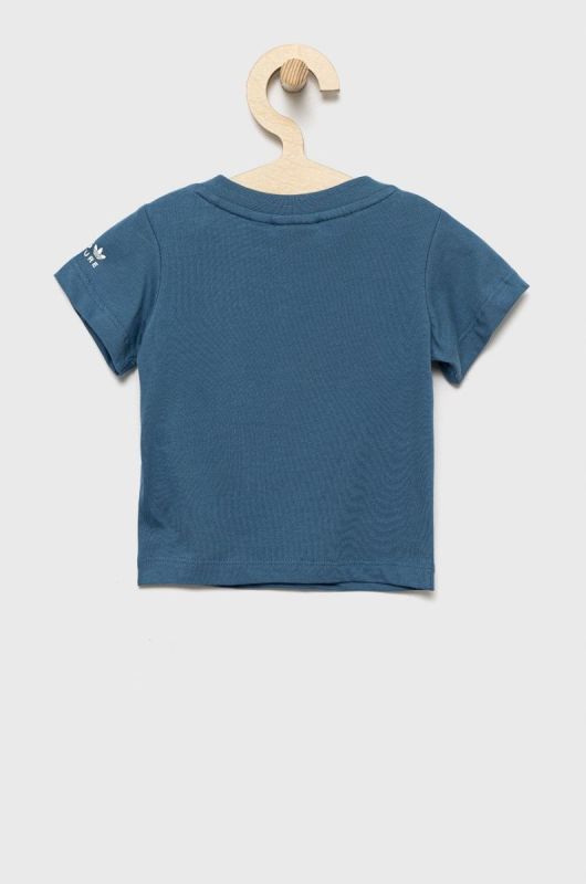 Дитяча бавовняна футболка adidas Originals колір фіолетовий з принтом фото 2