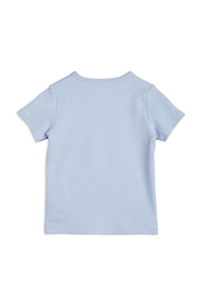 Дитяча футболка Mini Rodini однотонна колір блакитний (2678387) фото 2