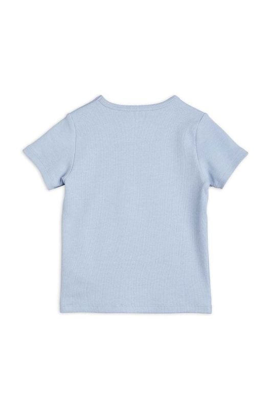 Дитяча футболка Mini Rodini однотонна колір блакитний (2678387) фото 2