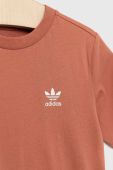 дитяча бавовняна футболка adidas Originals колір помаранчевий однотонний