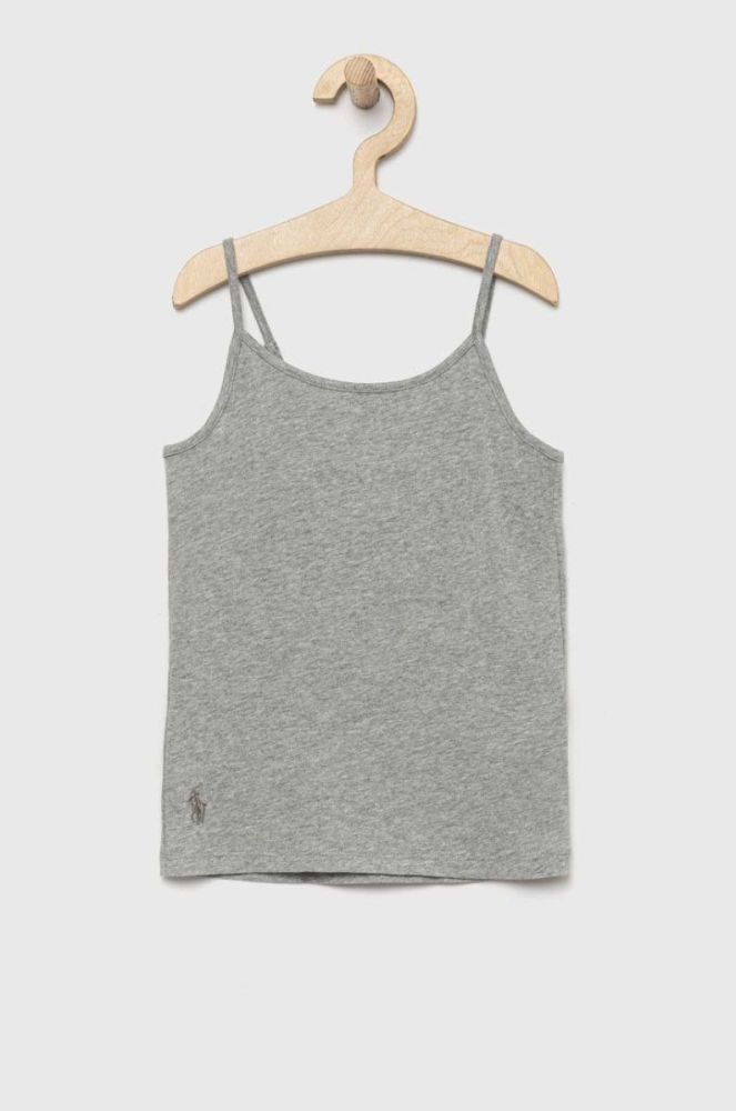 Дитячий топ Polo Ralph Lauren 2-pack колір сірий однотонний фото 4