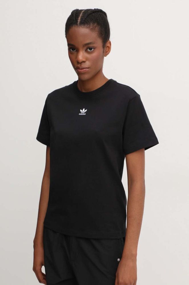 Дитяча бавовняна футболка adidas Originals Tee Regular колір білий однотонна IC1826-BLACK