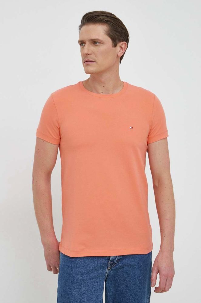 Футболка Tommy Hilfiger чоловічий колір помаранчевий однотонний