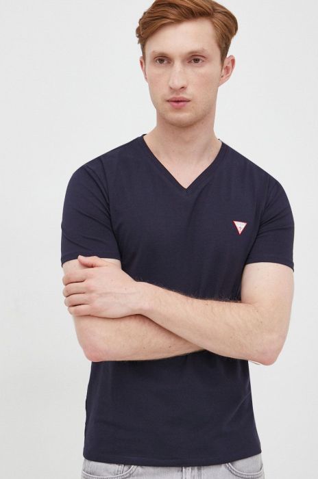 Футболка Guess чоловічий колір синій однотонний (2434579)