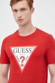 Бавовняна футболка Guess колір червоний з принтом (2434614)