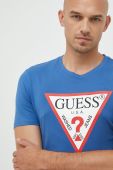 Бавовняна футболка Guess колір зелений з принтом (2434624)