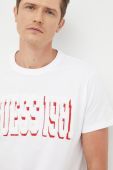 Бавовняна футболка Guess колір білий з аплікацією (2467926)