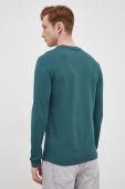 Лонгслів Guess чоловічий колір зелений з принтом