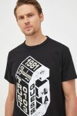 Бавовняна футболка Guess колір чорний з аплікацією (2450421)