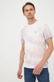 Бавовняна футболка Guess колір рожевий візерунок