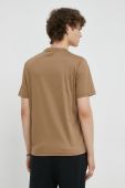 Бавовняна футболка Tiger Of Sweden колір бежевий однотонний