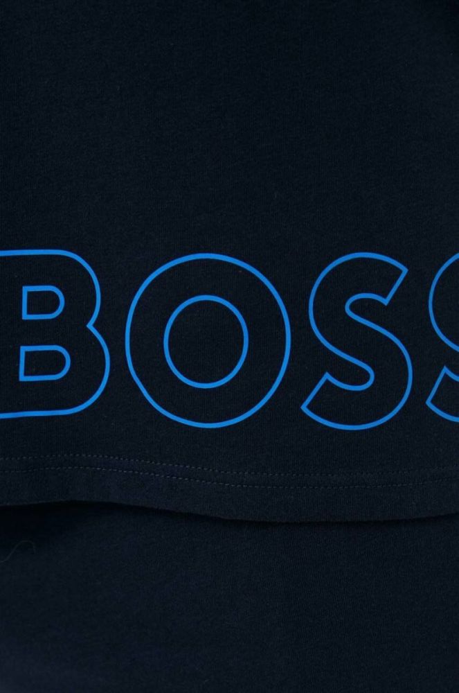 Футболка лаунж BOSS з принтом колір темно-синій фото 5