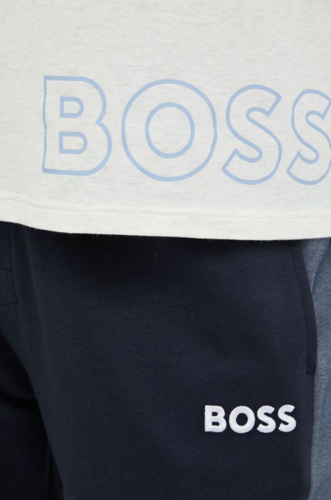 Футболка BOSS чоловічий колір бежевий меланж фото 6