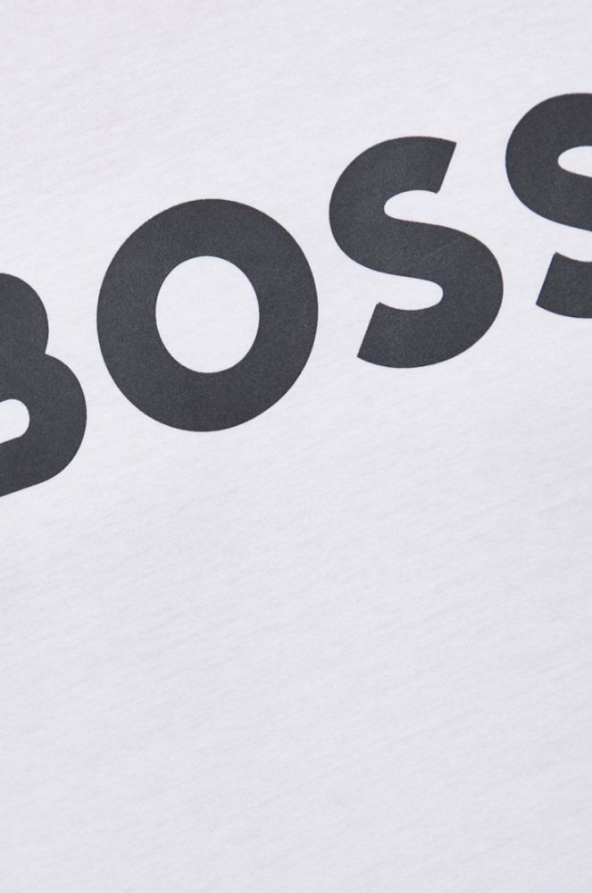 Бавовняна футболка BOSS Boss Casual колір білий з принтом (2822681) фото 5