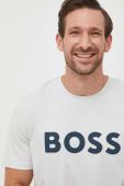 Бавовняна футболка BOSS BOSS CASUAL колір сірий з принтом