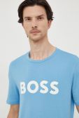 Бавовняна футболка BOSS BOSS CASUAL з принтом колір блакитний (3365057)