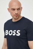 Бавовняна футболка BOSS BOSS CASUAL з принтом колір темно-синій (2915966)