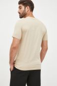 Бавовняна футболка BOSS BOSS CASUAL колір бежевий з принтом