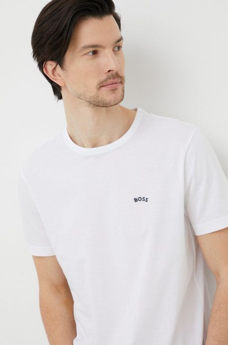 Бавовняна футболка BOSS GREEN колір білий однотонна