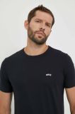 Бавовняна футболка BOSS GREEN однотонна колір темно-синій (3049271)