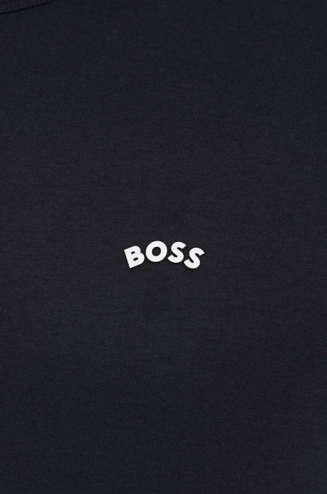 Бавовняна футболка BOSS GREEN однотонна колір темно-синій (3049271) фото 5