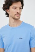 Бавовняна футболка BOSS GREEN однотонна колір блакитний (2562531)