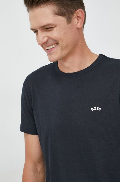 Бавовняна футболка BOSS GREEN колір синій однотонна (2562523)