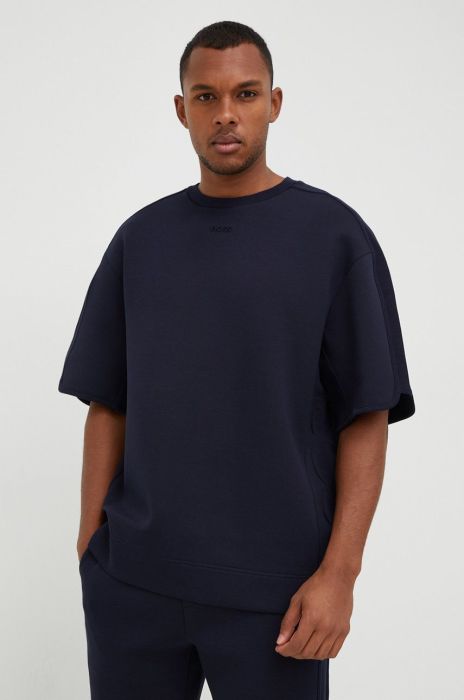 Кофта BOSS Boss Athleisure чоловіча колір синій однотонна