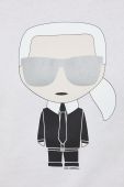 Бавовняна футболка Karl Lagerfeld колір білий з принтом (2455563)