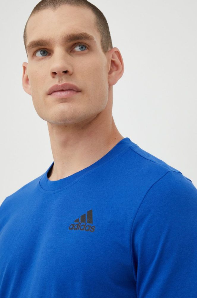 Тренувальна футболка adidas Performance Designed To Move однотонна колір блакитний