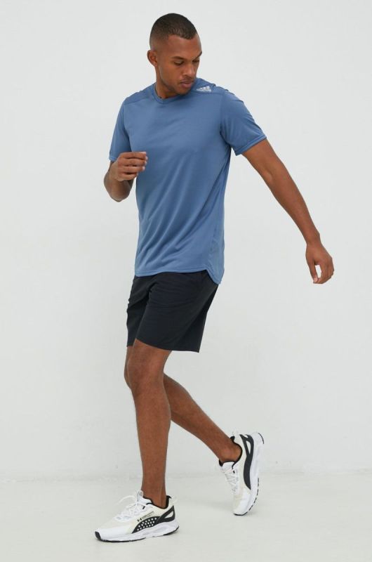 Бігова футболка adidas Performance Designed 4 Running з принтом колір блакитний фото 2