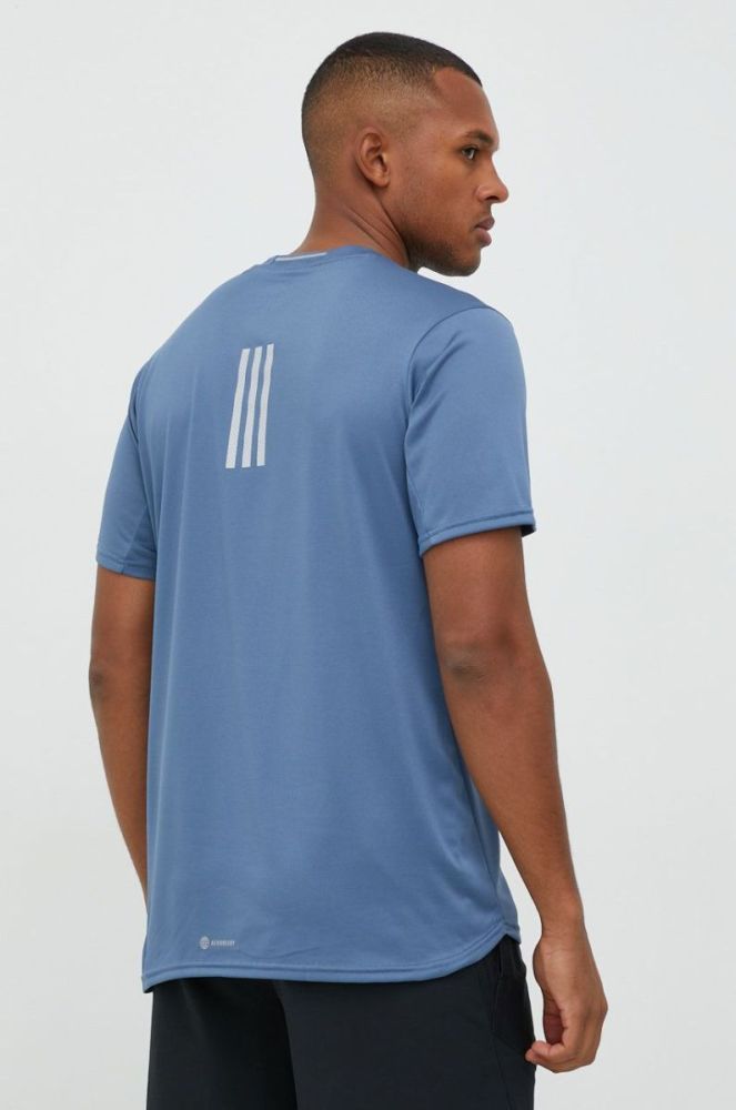 Бігова футболка adidas Performance Designed 4 Running з принтом колір блакитний фото 3