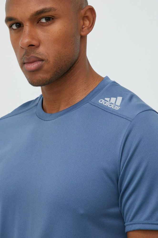 Бігова футболка adidas Performance Designed 4 Running з принтом колір блакитний фото 4