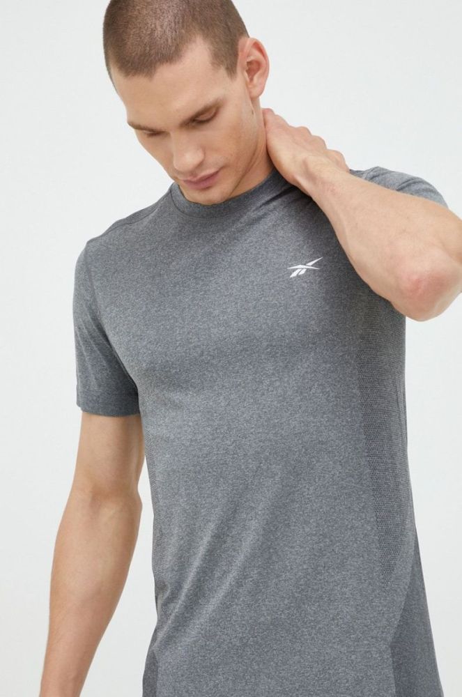 Тренувальна футболка Reebok United By Fitness Myoknit колір сірий меланж фото 4