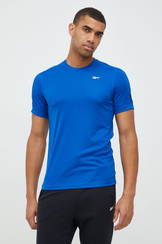 Тренувальна футболка Reebok Tech однотонний колір блакитний