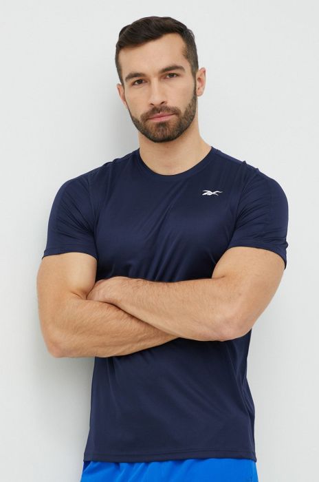 Тренувальна футболка Reebok Tech колір синій однотонна
