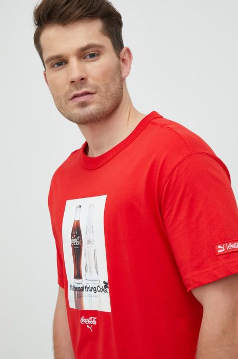 Футболка Puma Puma X Coca Cola чоловіча колір червоний з принтом