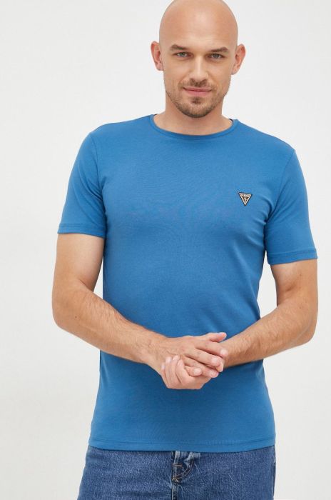 Футболка Guess чоловічий однотонний колір блакитний (2695733)