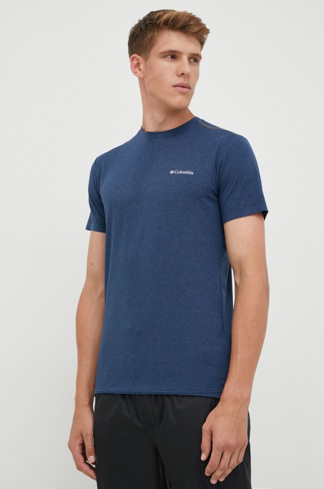 Спортивна футболка Columbia Tech Trail колір синій меланж