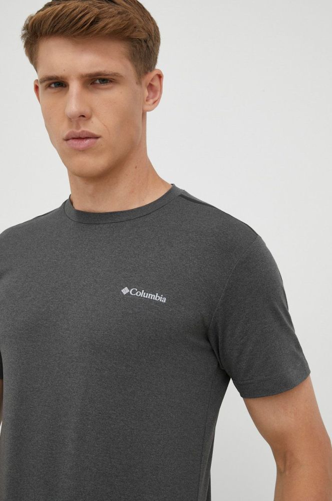 Спортивна футболка Columbia Tech Trail колір сірий меланж