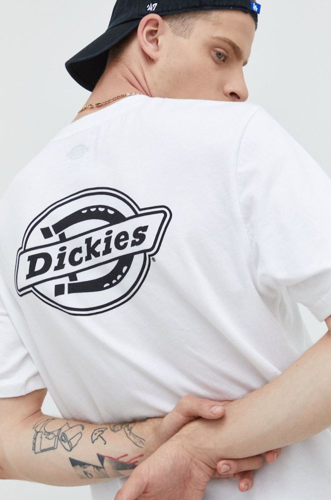 Бавовняна футболка Dickies колір білий з принтом (2550953)