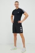 Тренувальна футболка adidas Performance Techfit 3-stripes колір чорний з аплікацією