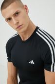 Тренувальна футболка adidas Performance Techfit 3-stripes колір чорний з аплікацією