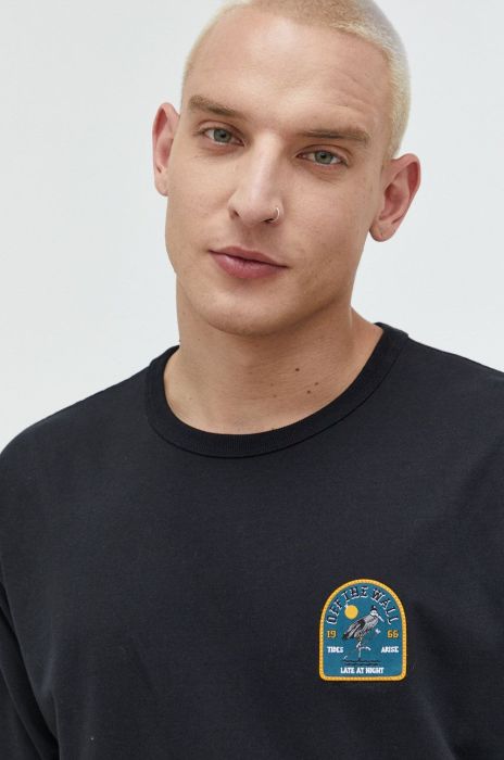 Бавовняна футболка Vans колір чорний з аплікацією (2517263)