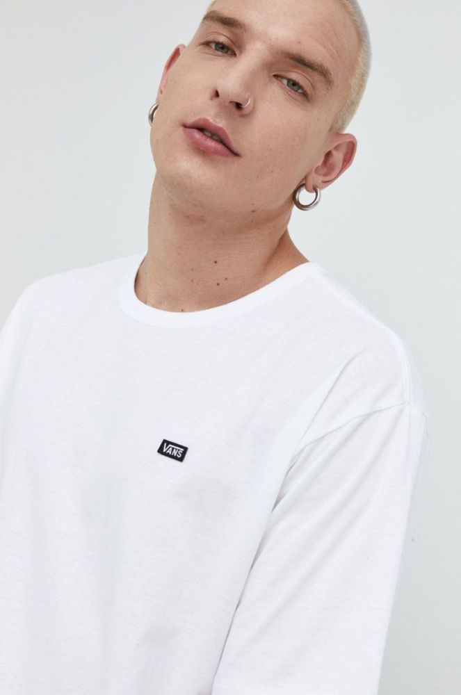 Бавовняна футболка Vans колір білий однотонний VN0A49R7WHT1-WHITE фото 4