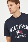 Бавовняна футболка Tommy Hilfiger колір синій з аплікацією (2655158)