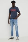 Бавовняна футболка Mustang колір синій з принтом (2532461)