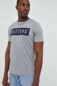 Футболка Mustang чоловічий колір сірий з принтом (2618252)