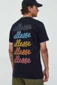 Бавовняна футболка Ellesse колір чорний з принтом